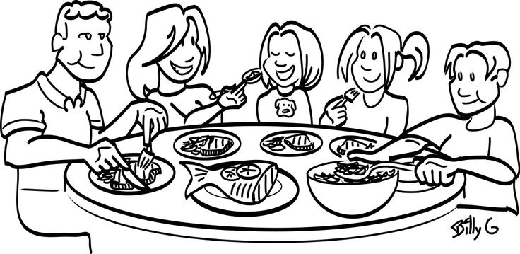 Eating Clipart Black And White - Pencil And In Color Eating for Family Eating Clipart Black And White